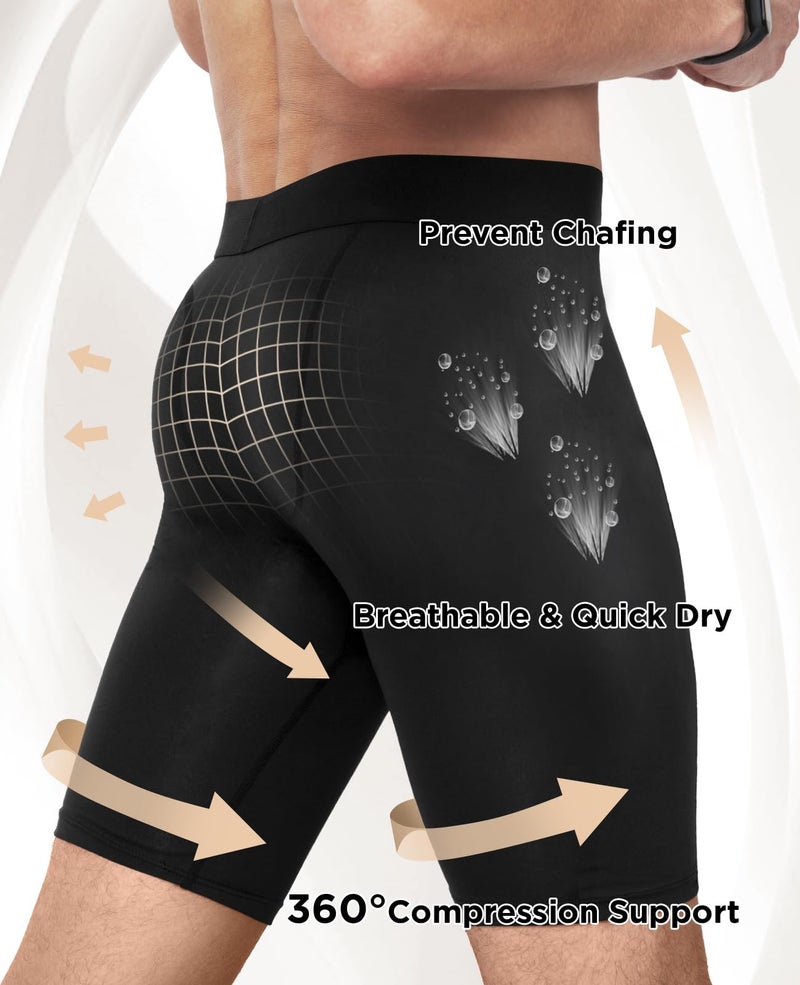 Niksa 3 Pack Compression Shorts Men Quick Dry Black Performance Athletic Shorts-L - Image 3